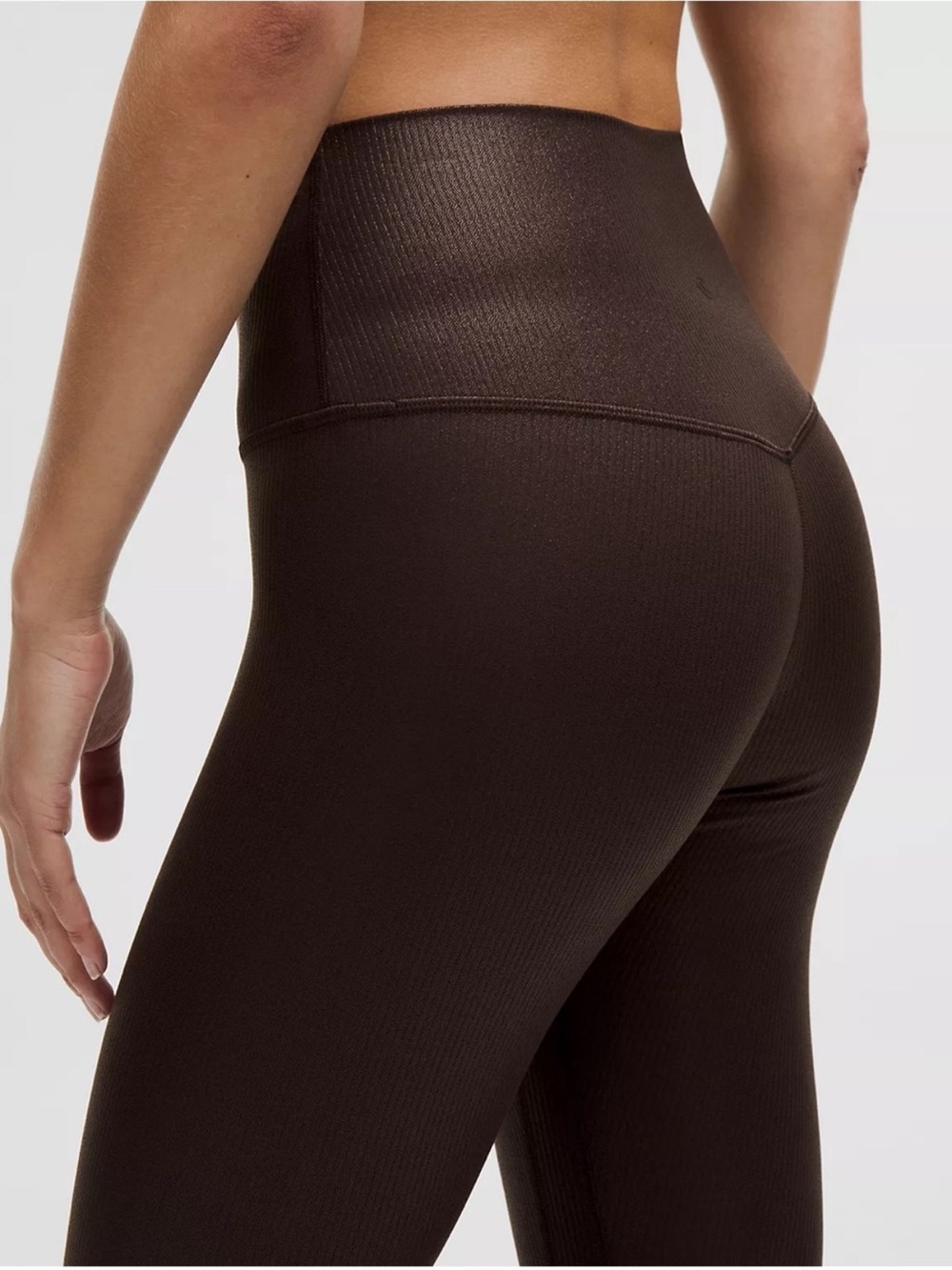 Lululemon Align High-Rise Ribbed Pant 25" Shine Brown Espresso 4